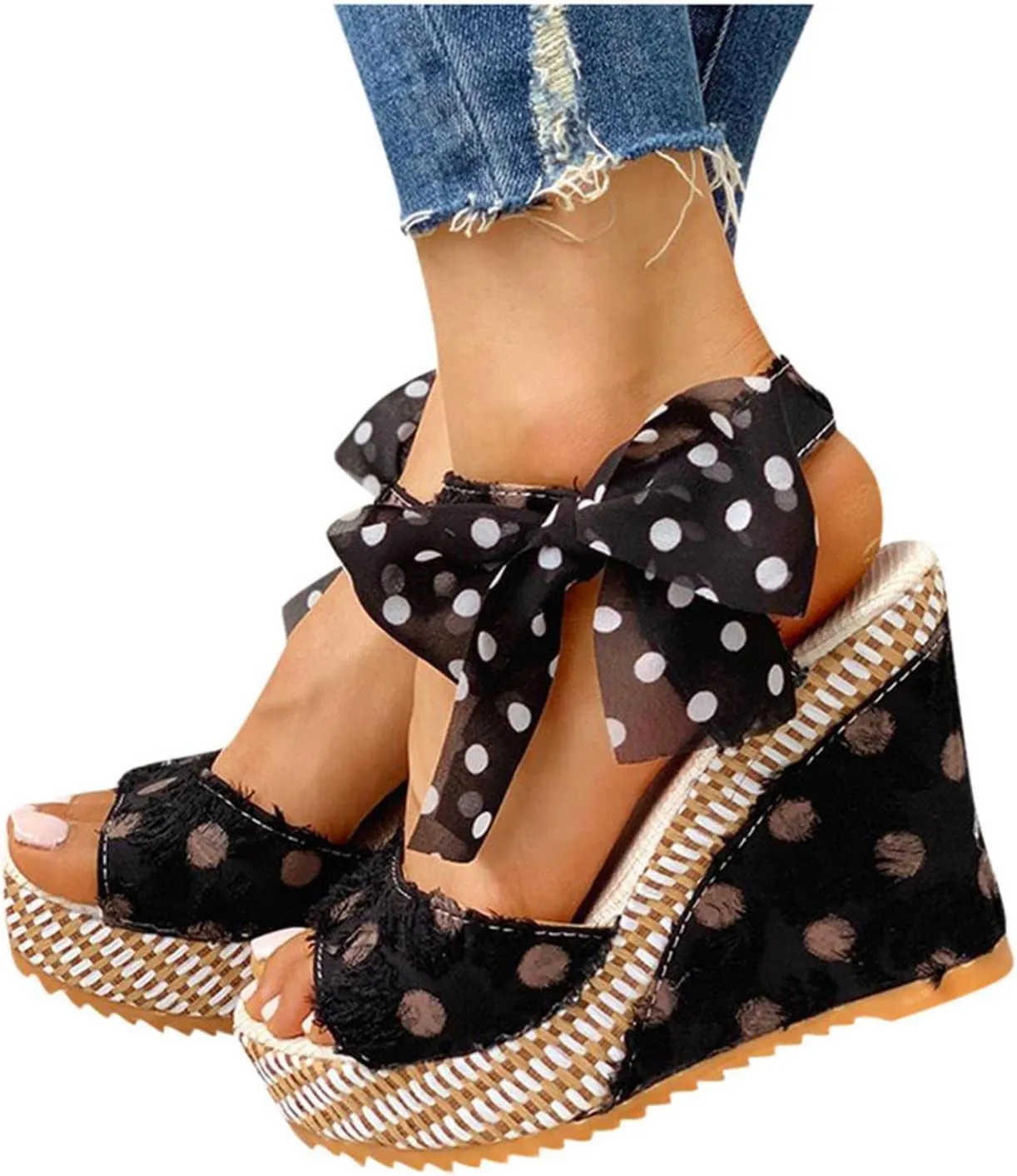 Sandals for Women Casual Summer Womens Sandals Low Wedge Heel Peep Toe Wrapped Zipper Beach Diamond Dressy Sandalias Sandals