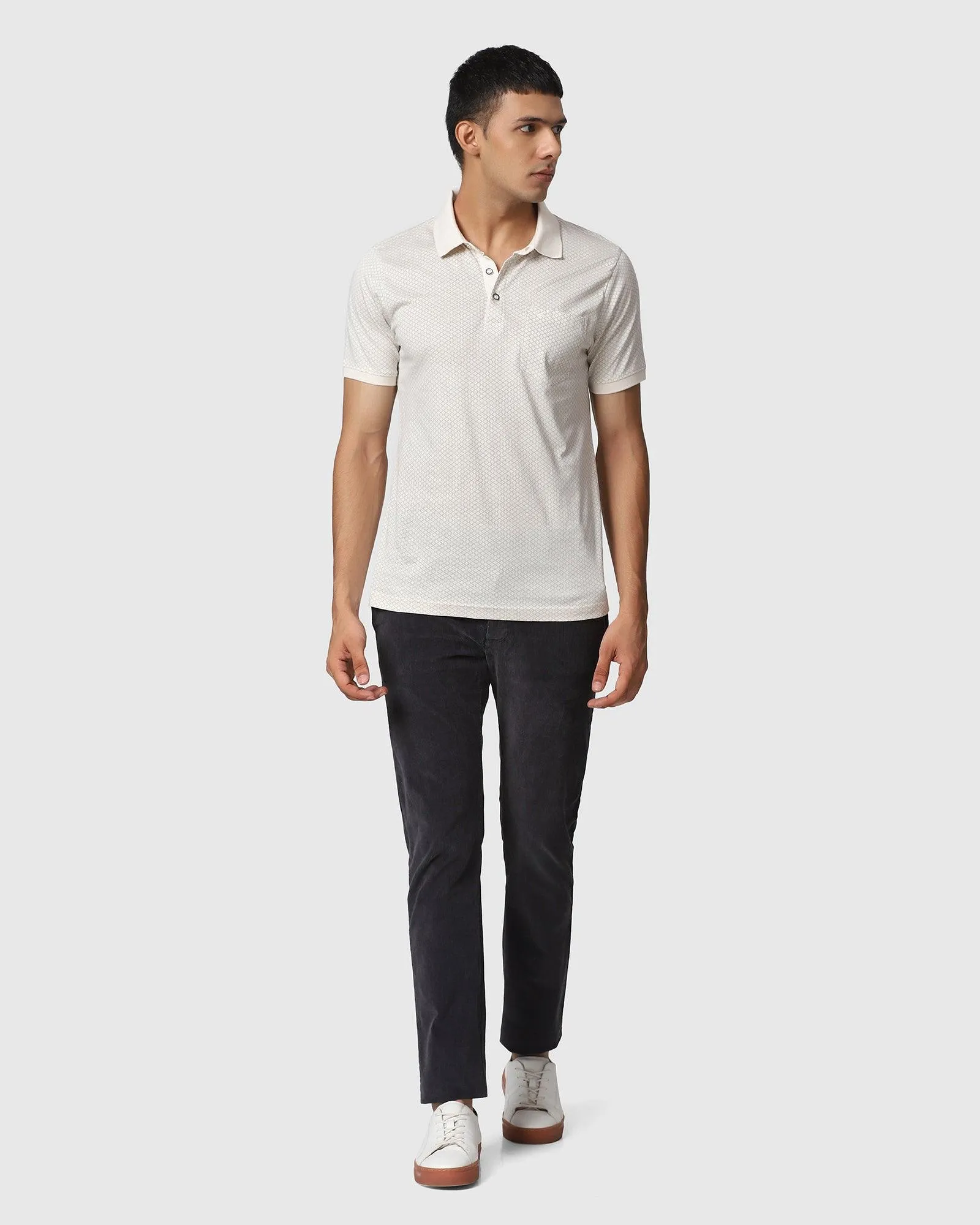 Slim Comfort B-95 Casual Charcoal Textured Khakis - Mag