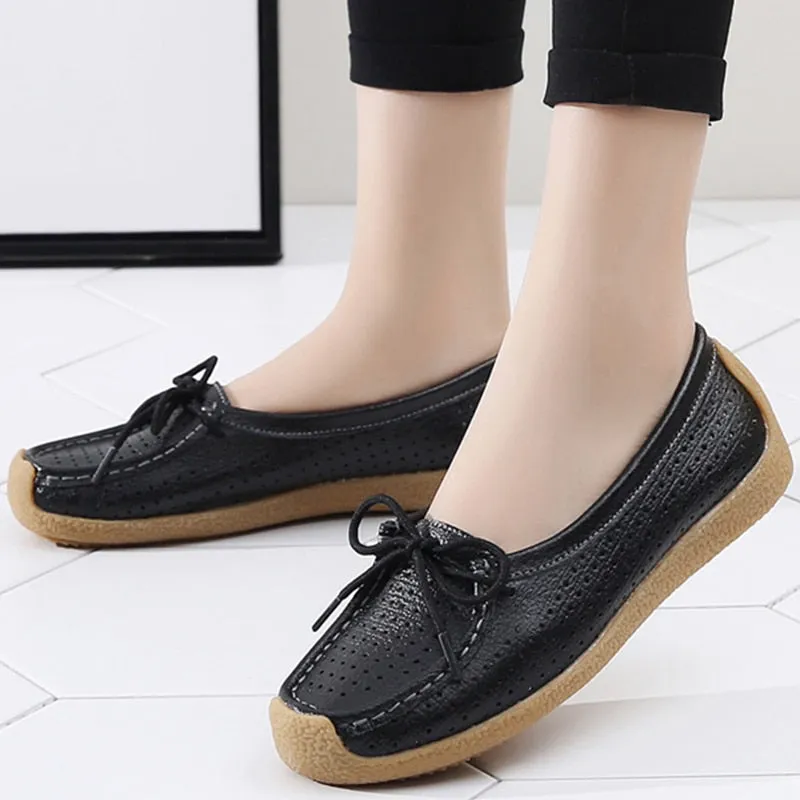 Sonicelife  Women Breathable Summer Platform Shoes Comfortable Bottom Lace Up Nurses Shoes Slip-On Loafers Light Sneakers Zapatos De Mujer