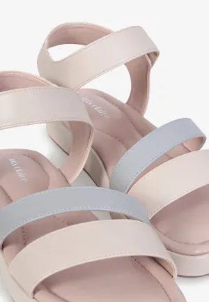 Stride Strap Platform Sandals - Beige