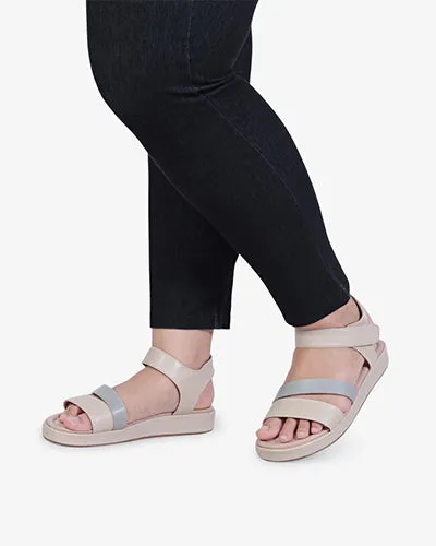 Stride Strap Platform Sandals - Beige