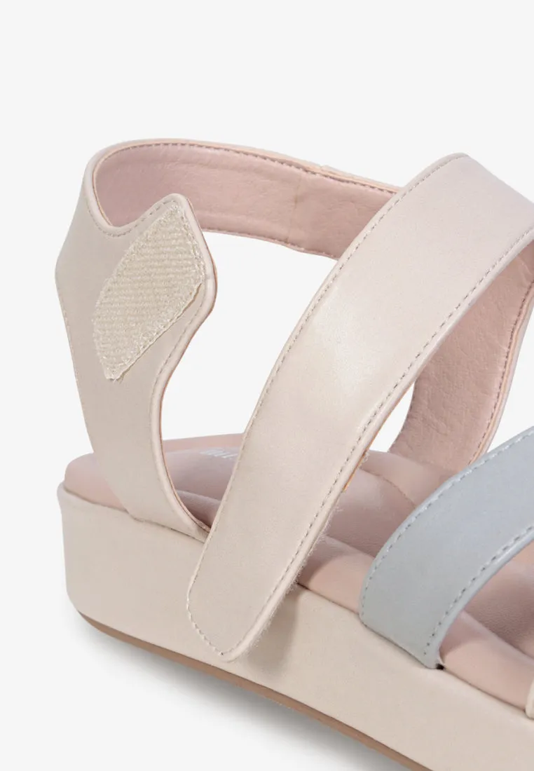 Stride Strap Platform Sandals - Beige