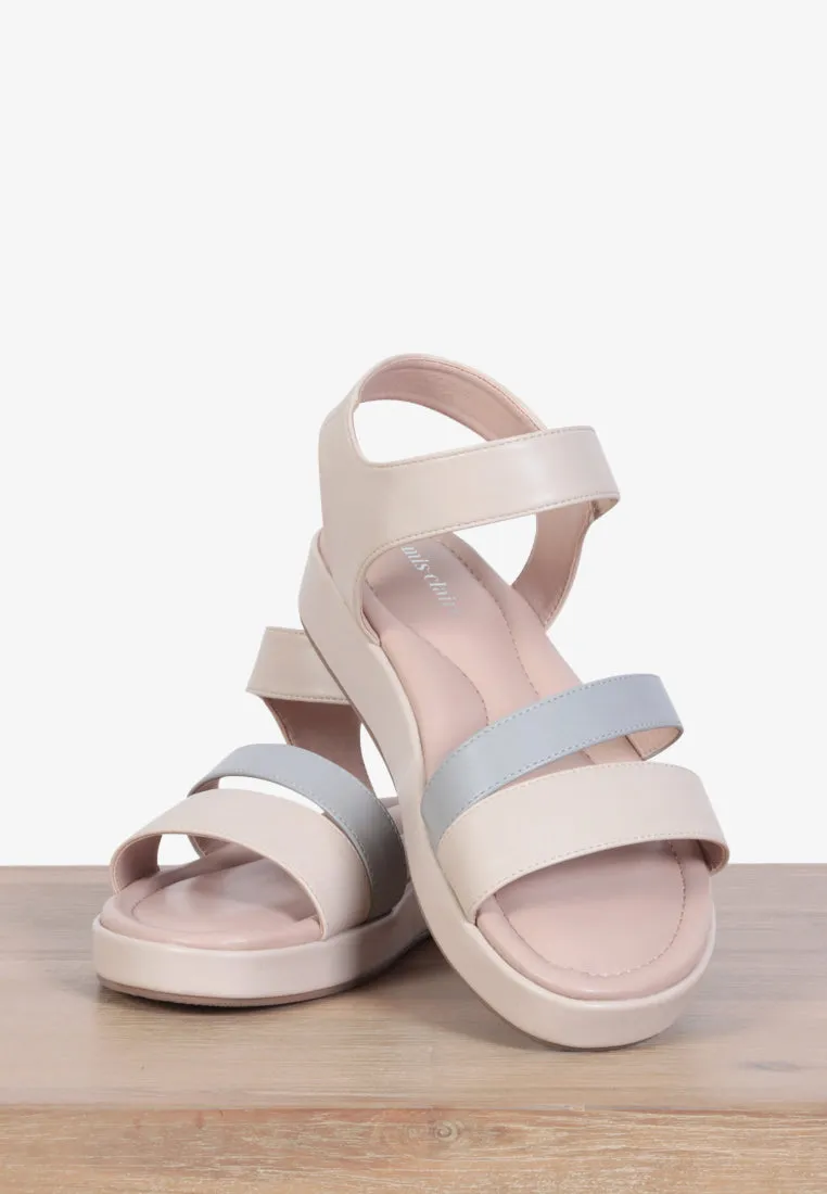 Stride Strap Platform Sandals - Beige
