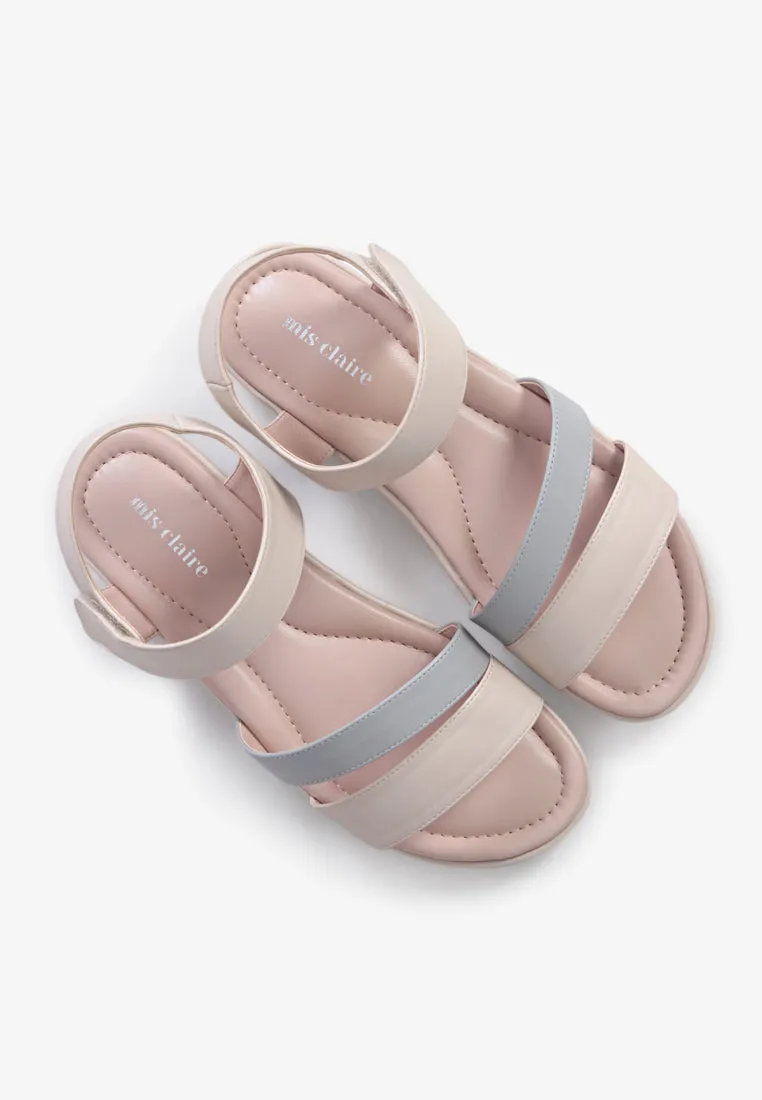 Stride Strap Platform Sandals - Beige