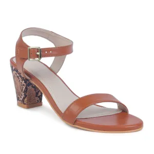 Tan Block Heel Sandals