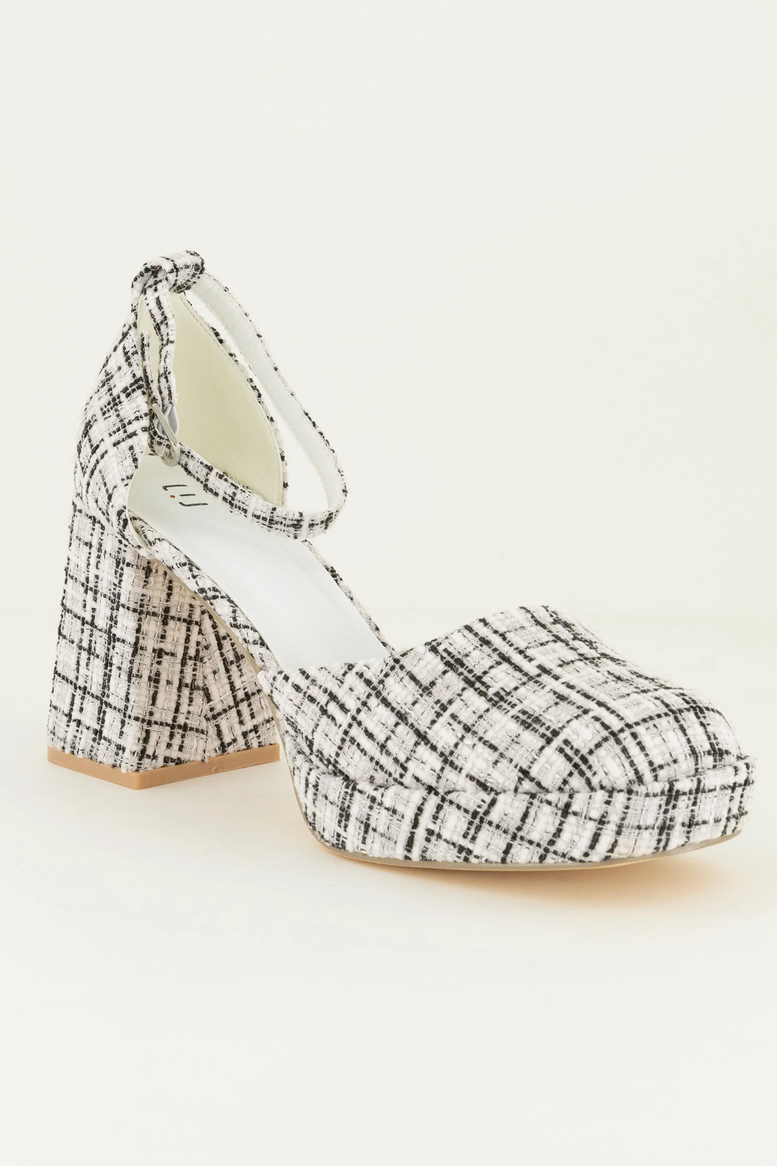 Tweed Block Heels