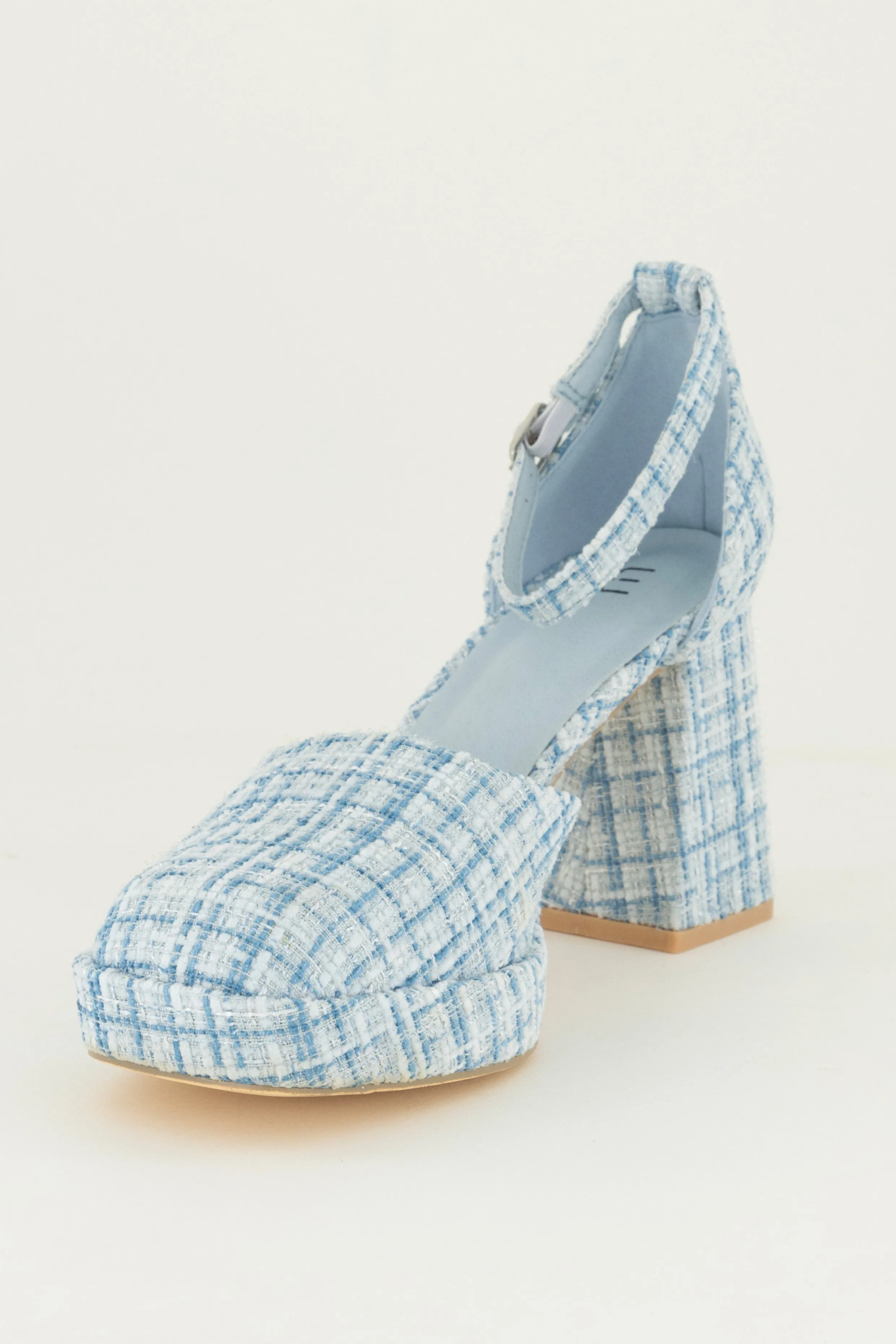 Tweed Block Heels