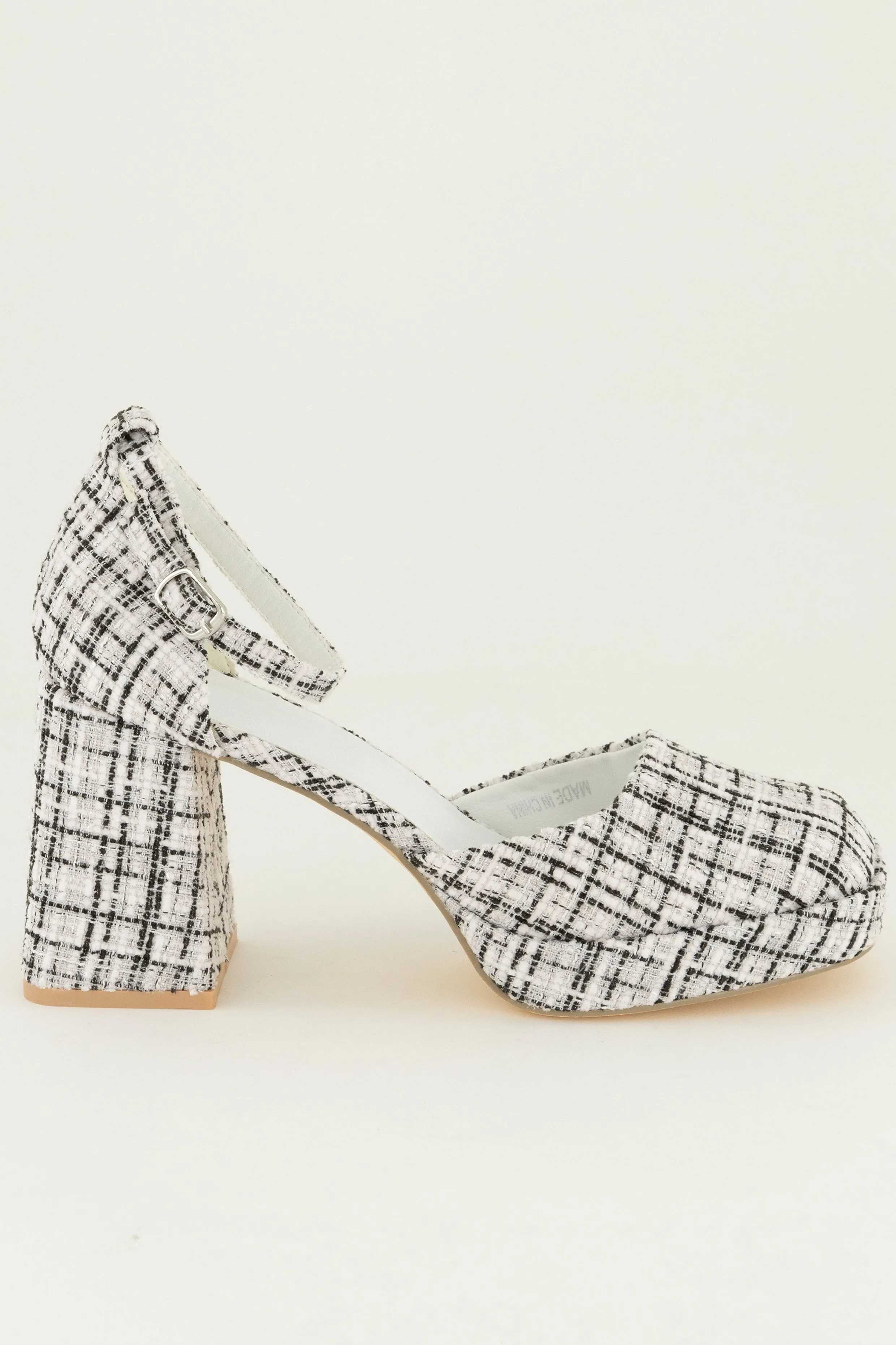 Tweed Block Heels