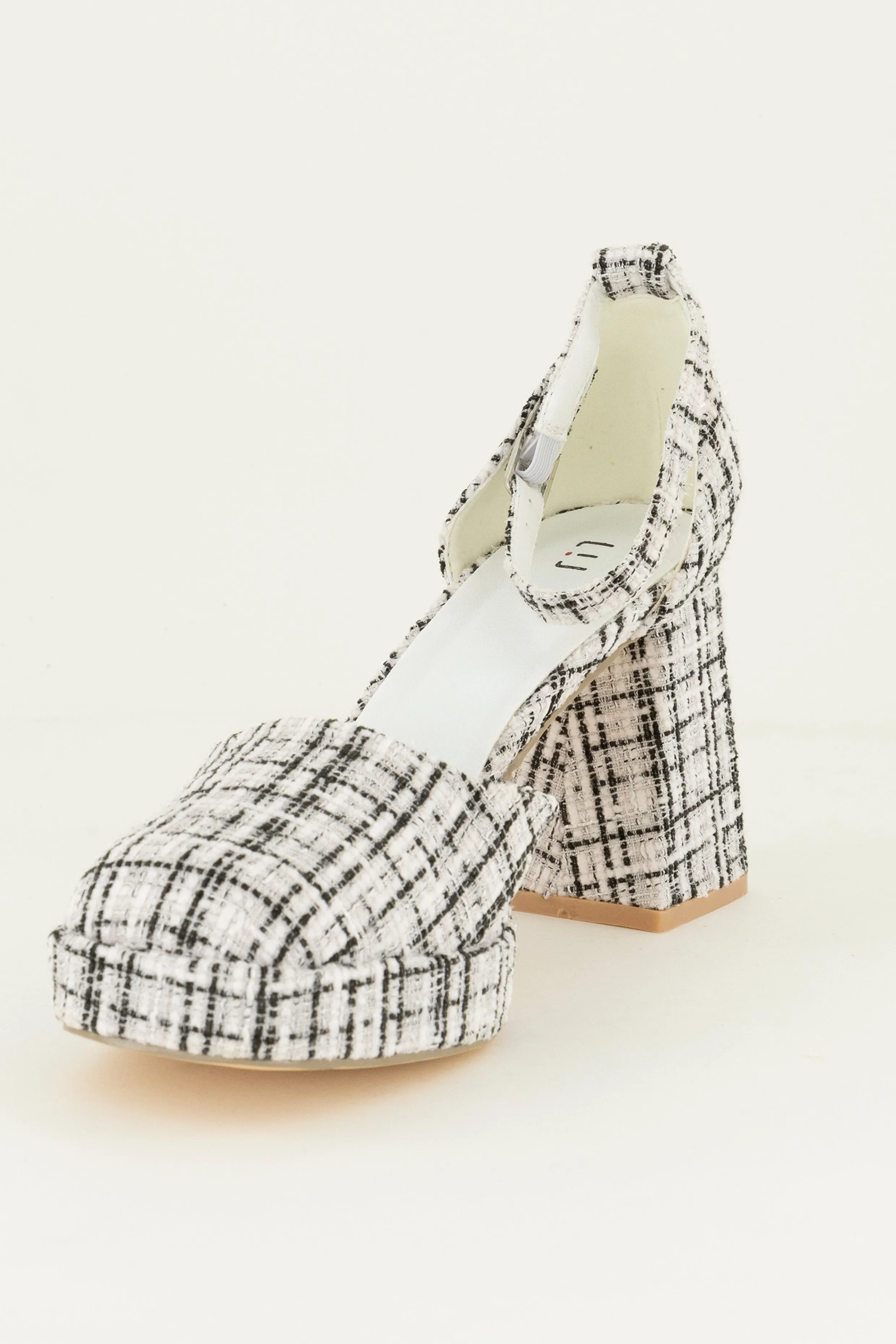 Tweed Block Heels