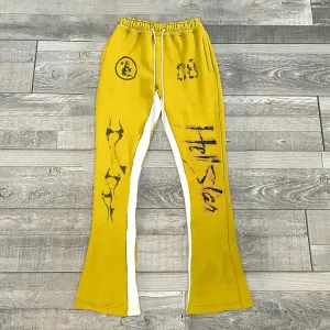 Unisex Men's Unisex Casual Street Style Retro Print Color Matching Flared SweatPants